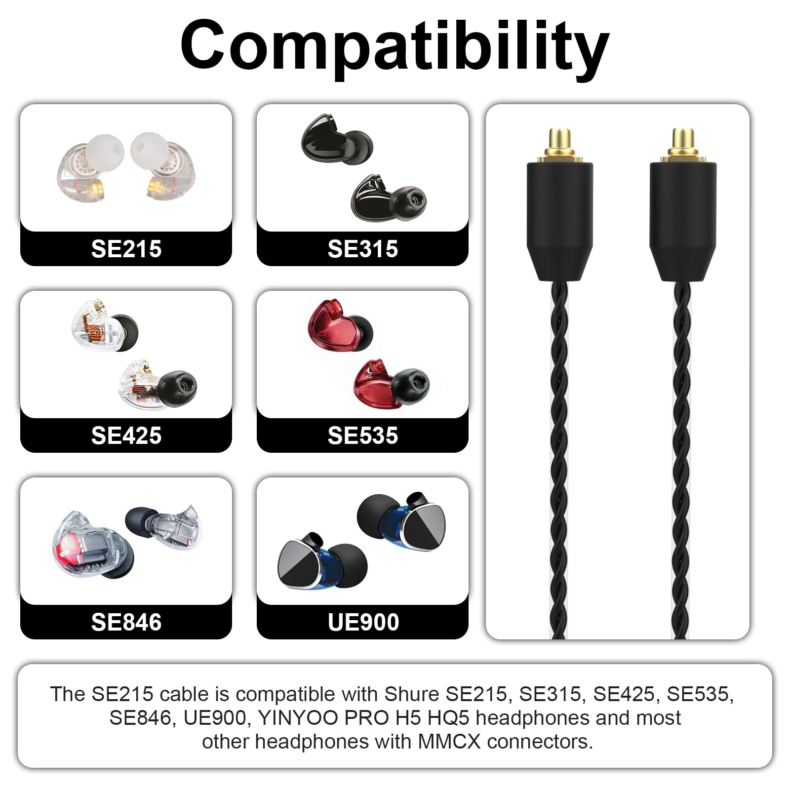 SHURE SE425 + onso 03 3.5(3極)-MMCX Amazon.com: SE425 Cable MMCX Audio Cord Compatible with UE900